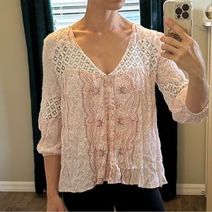 Free People High Low Boho Blouse